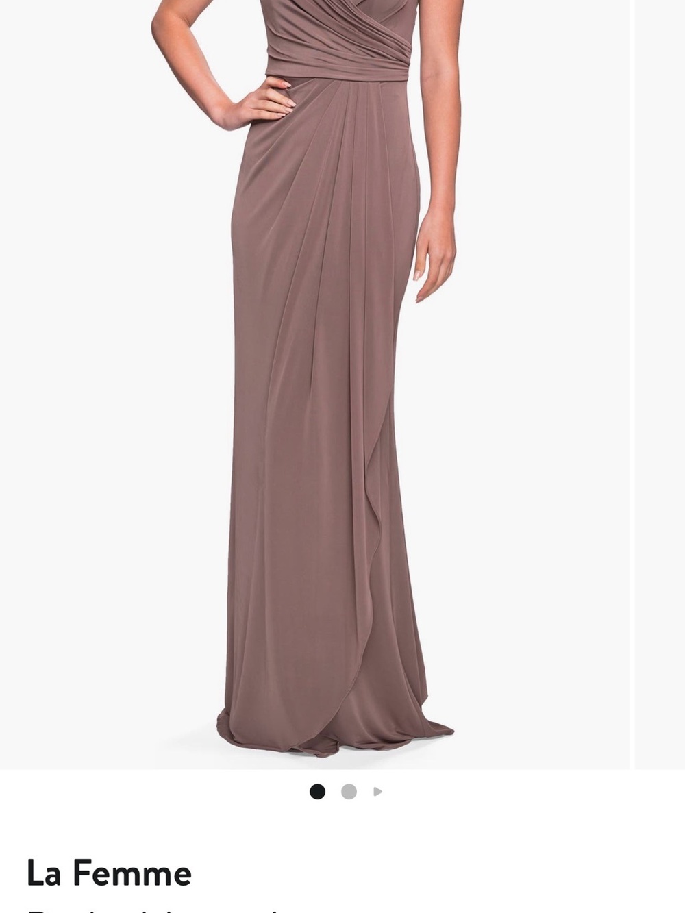 La Femme Mauve Taupe Ruched Wrap Maxi Skirt